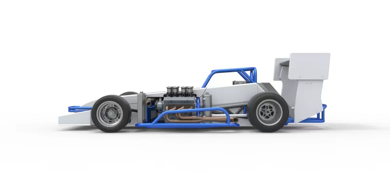 Supermodified front engine race car V4 Scale 1:25 - Model preview 9