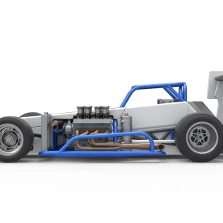 Supermodified front engine race car V4 Scale 1:25 - Model thumbnail 9