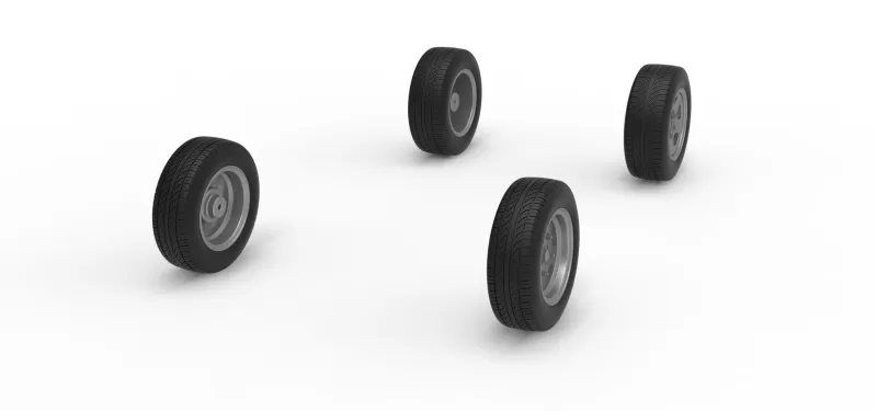 Wheel Set of New Zealand Vintage Stock car Scale 1:25 - Model preview 2