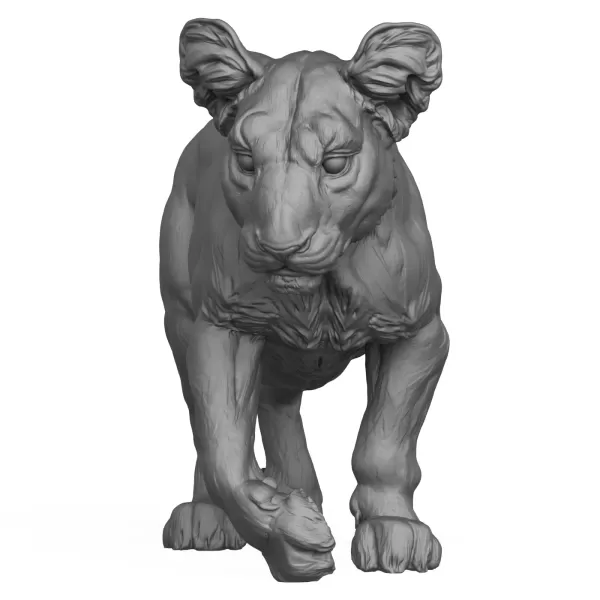3D Printable Lion Cub - Model preview 2