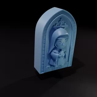 Santa Clara de Asís - Modelo 3D Imprimible (Estilo Chibi) - Model thumbnail 3