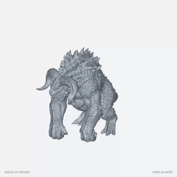 Armored Horned Brute - 100 mm STL - Model preview 1
