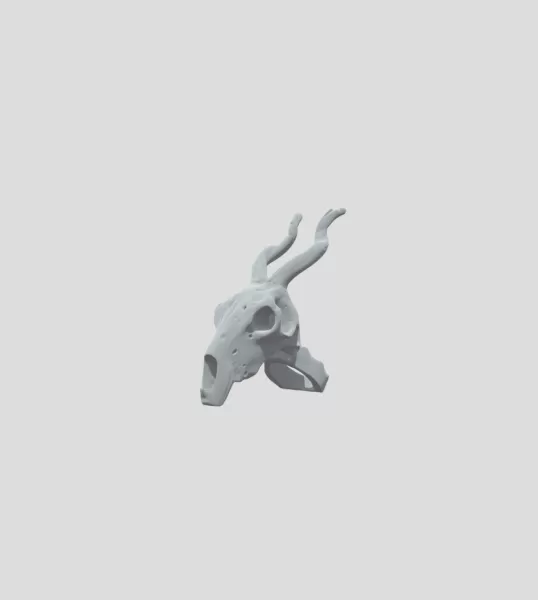 Brass Deer Skull Ring - Model preview 2