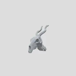 Brass Deer Skull Ring - Model thumbnail 2