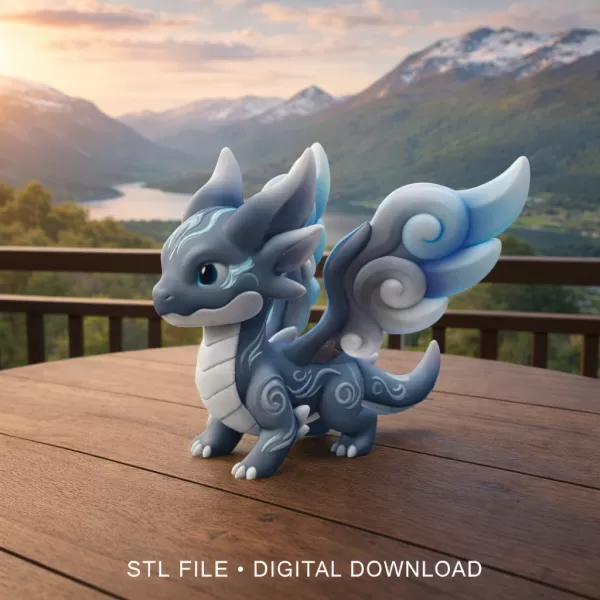 Mystic Wind Dragon STL File 3D Printable - Model preview 1