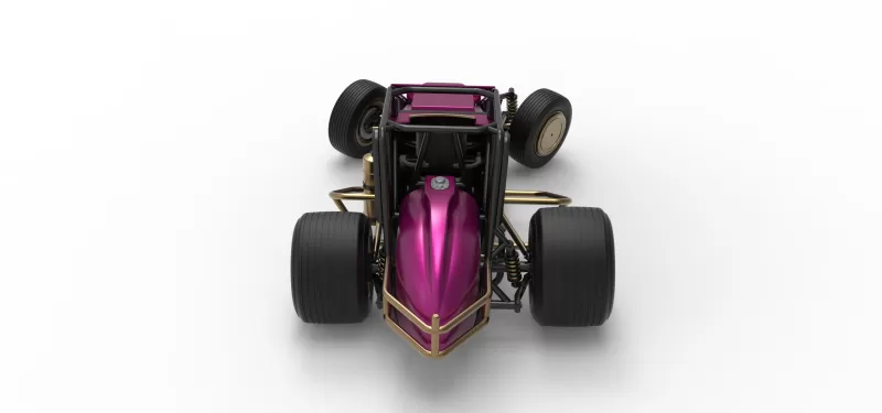 Dirt Silver Crown Car while turning Scale 1:25 - Model preview 17