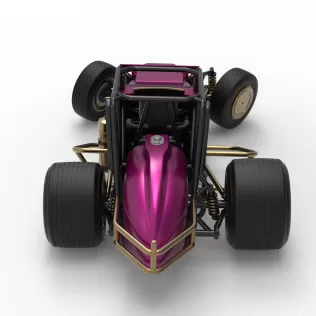 Dirt Silver Crown Car while turning Scale 1:25 - Model thumbnail 17