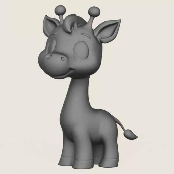 Cartoon Giraffe Print Ready 3D Model - Model preview 1
