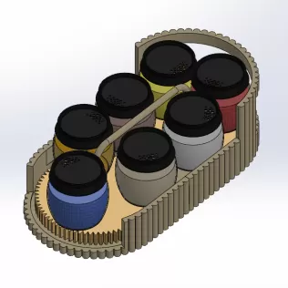 🧂⚙ Smart Rotating Spice Rack – Easy Gear-Driven Carousel Organ - Model thumbnail 5