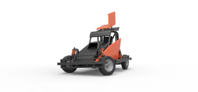 New Zealand Ministock car while turning Version 2 Scale 1 to 25 - Model preview 6