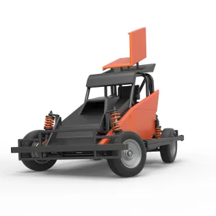 New Zealand Ministock car while turning Version 2 Scale 1 to 25 - Model thumbnail 6