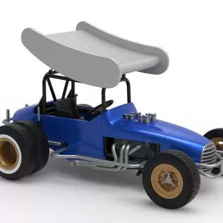 Vintage Winged Supermodified stock car for Dirt V2 Scale 1:25 - Model thumbnail 24