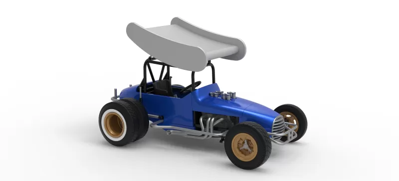 Vintage Winged Supermodified stock car for Dirt V2 Scale 1:25 - Model preview 24