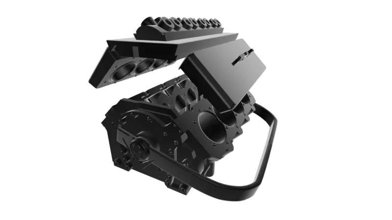 COOLER/SUPPORT FOR V8+4 ENGINE - Model preview 12