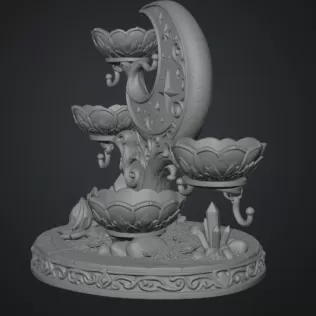 Celestial Moon Jewelry & Key Organizer STL File for 3D Print - Model thumbnail 12