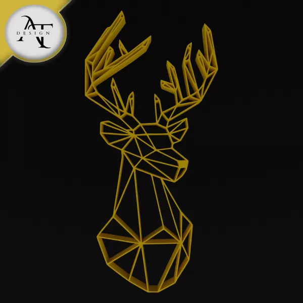 Deer - Geometric - 2D Wall Art Decor - Model preview 1