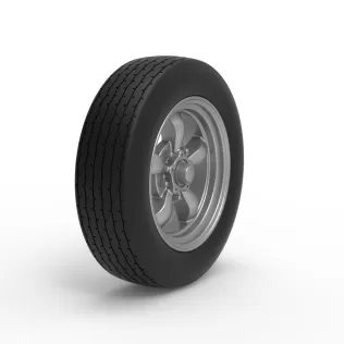 Front wheel of old school dragster Version 7 Scale 1:25 - Model thumbnail 2