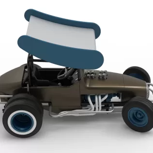 Vintage Winged Supermodified for Dirt while turning V2 1:25 - Model thumbnail 23