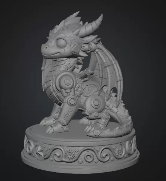 Mechanical Fantasy Dragon STL for 3D Printing - Model preview 9