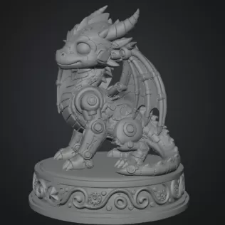 Mechanical Fantasy Dragon STL for 3D Printing - Model thumbnail 9