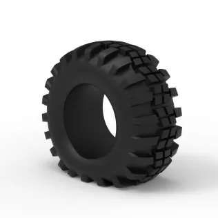 Offroad tire 4 deflated Scale 1:25 - Model thumbnail 7