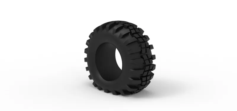 Offroad tire 4 deflated Scale 1:25 - Model preview 7