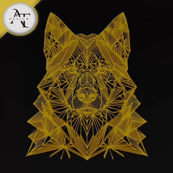 Wolf - Geometric - 2D Wall Art Decor - Model preview 1