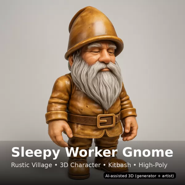 Woodland Gnome Collection (10 High-Poly Kitbash Characters) - Model preview 14