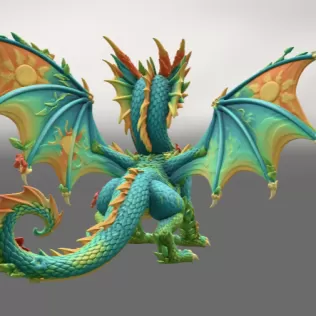 Summer Bloom Dragon STL File for 3D Print - Model thumbnail 10