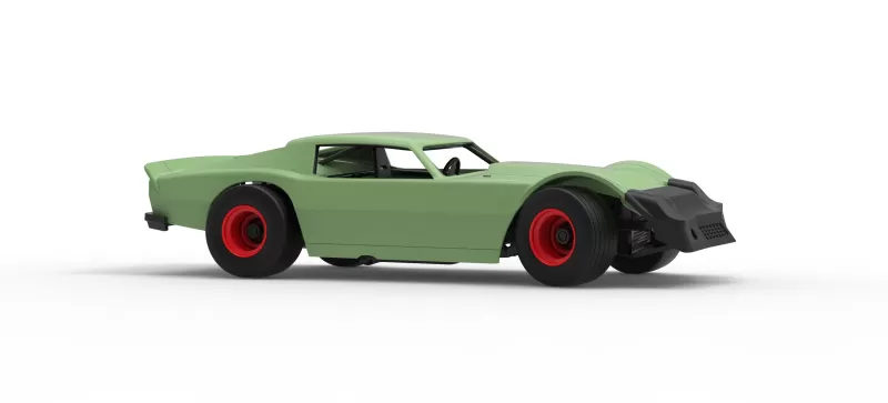 Vintage Dirt late model Race car Version 3 while turning 1:25 - Model preview 25
