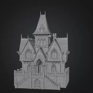 Dark Fantasy Mansion STL File for 3D Printing - Model thumbnail 7