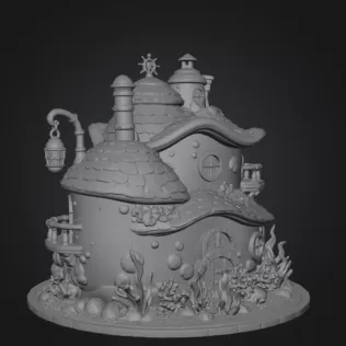 Seaside Fantasy Cottage STL File for 3D Print - Model thumbnail 14