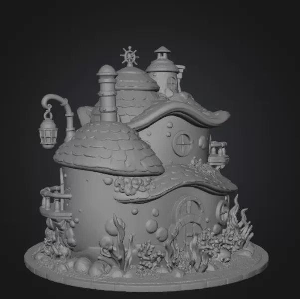 Seaside Fantasy Cottage STL File for 3D Print - Model preview 14