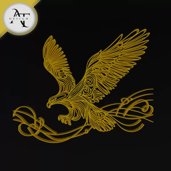 Eagle - Line Art - 2D Wall Art Decor - Model preview 1