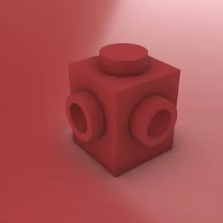 LEGO Brick 1X1 with 2 Knobs on adjacent Sides - Model thumbnail 2