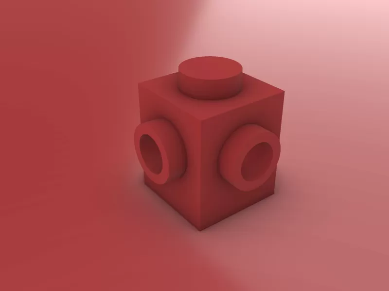 LEGO Brick 1X1 with 2 Knobs on adjacent Sides - Model preview 2