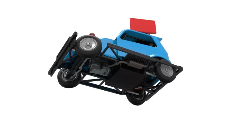 New Zealand Ministock car while turning Version 3 Scale 1:25 - Model preview 3