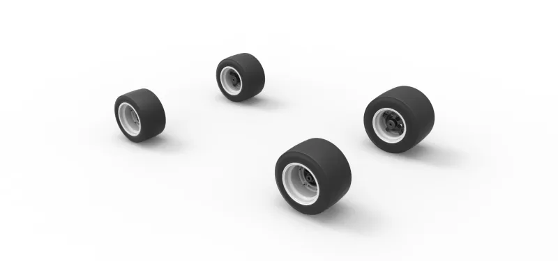 Wheel set of Asphalt Supermodified stock car V2 Scale 1:25 - Model preview 7