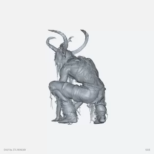 Crouching Horned Forest Spirit - STL - Model thumbnail 3