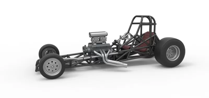 Vintage Front engine dragster Base Version 4 Scale 1:25 - Model preview 1