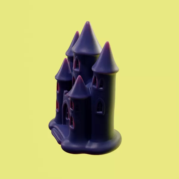 Chibi Castle Mold candle 3D Printed Mold - Model preview 3