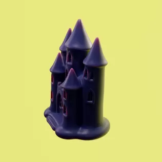 Chibi Castle Mold candle 3D Printed Mold - Model thumbnail 3