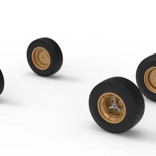 Wheel Set of Vintage Dirt Supermodified stock car V2 Scale 1:25 - Model thumbnail 7