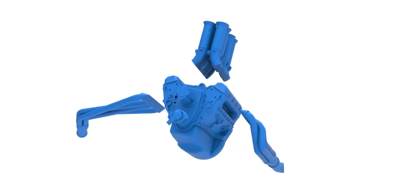 Engine V8 for Supermodified race car Version 5 Scale 1:25 - Model preview 19