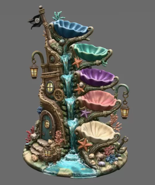 Enchanted Shipwreck Shell Bowl Organizer STL File for 3D Print - Model preview 7