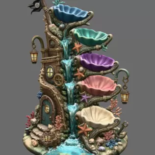 Enchanted Shipwreck Shell Bowl Organizer STL File for 3D Print - Model thumbnail 7