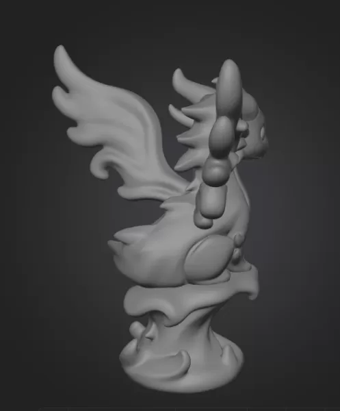 Water Dragon – STL File 3D Printable Fantasy Dragon Figurine - Model preview 12