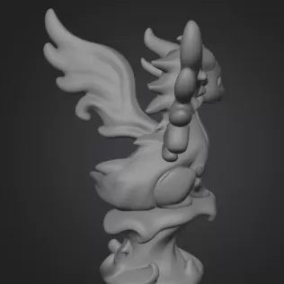 Water Dragon – STL File 3D Printable Fantasy Dragon Figurine - Model thumbnail 12