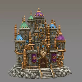 Steampunk Fantasy Castle STL File for 3D Printing - Model thumbnail 7
