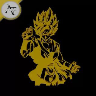 Goku - Dragon Ball - Silhouette - 2D Wall Art Decor